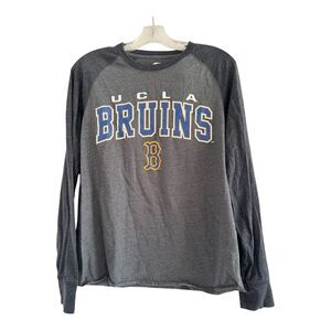 UCLA BRUINS Colosseum Athletics Men’s Two Tone Gray Long Sleeve Shirt-MEDIUM